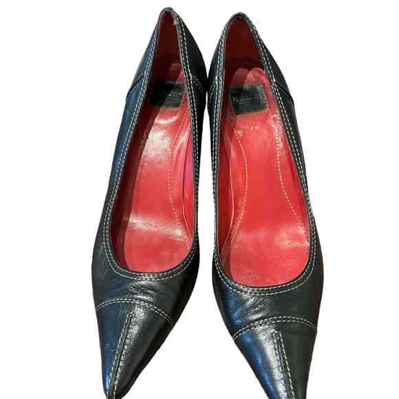 Coach Leather Black pumps size 8 - Picture 1 of 5